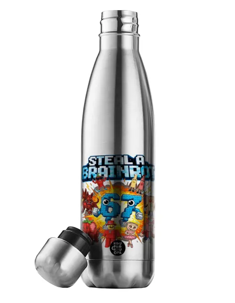 Steal a Brainrot 67 Roblox Style — Inox (Stainless steel) double-walled metal mug, 500ml