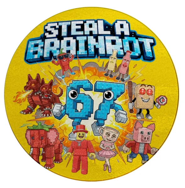 Steal a Brainrot 67 Roblox Style — Round glass cutting board (30cm)