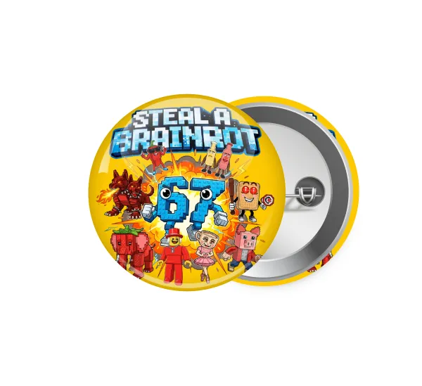 Steal a Brainrot 67 Roblox Style — Pin badge, 5.9cm