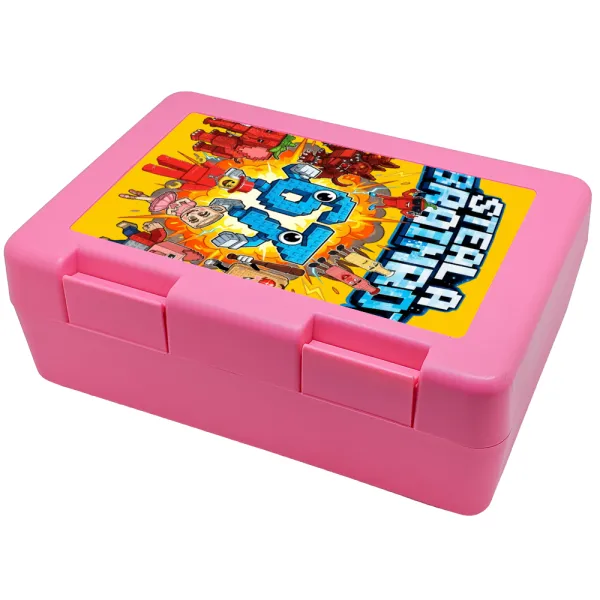 Steal a Brainrot 67 Roblox Style — Children's cookie container PINK 185x128x65mm (BPA free plastic)