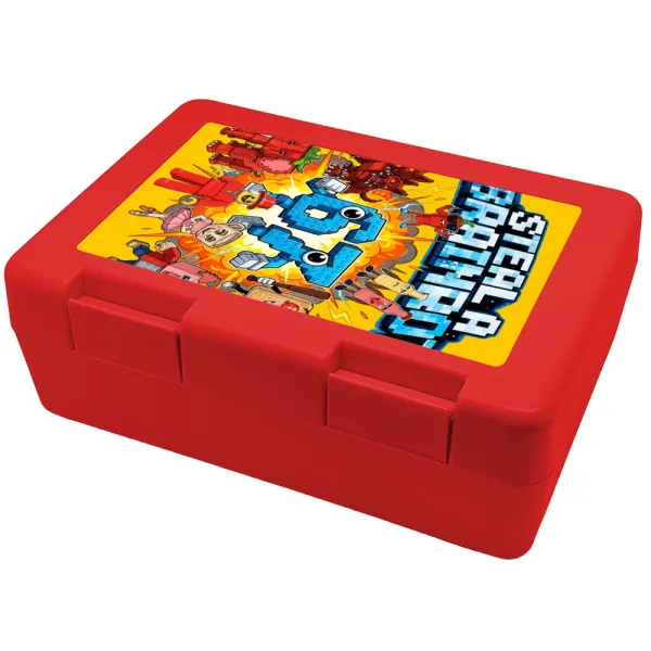 Steal a Brainrot 67 Roblox Style — Children's cookie container RED 185x128x65mm (BPA free plastic)