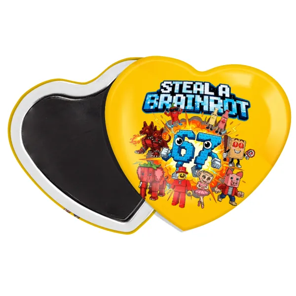 Steal a Brainrot 67 Roblox Style — Heart magnet (57x52mm)