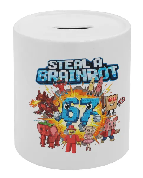 Steal a Brainrot 67 Roblox Style — Porcelain money box with stopper