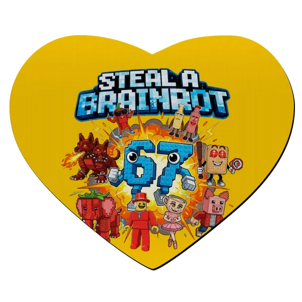 Steal a Brainrot 67 Roblox Style — Mousepad heart 23x20cm