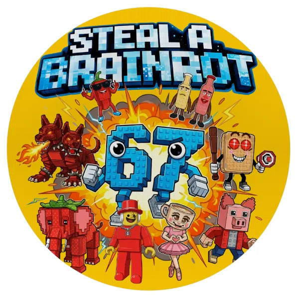 Steal a Brainrot 67 Roblox Style — Mousepad Round 20cm