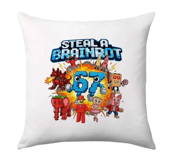 Steal a Brainrot 67 Roblox Style — Sofa cushion 40x40cm includes filling