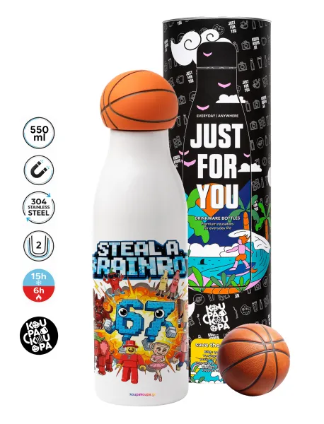 Steal a Brainrot 67 Roblox Style — Bascetball Metal mug thermos, double wall, 550ml