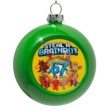 Steal a Brainrot 67 Roblox Style, Στολίδι Χριστουγεννιάτικη μπάλα δένδρου Πράσινο 8cm