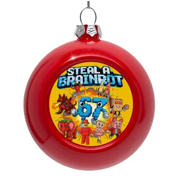 Steal a Brainrot 67 Roblox Style, Στολίδι Χριστουγεννιάτικη μπάλα δένδρου Κόκκινη 8cm