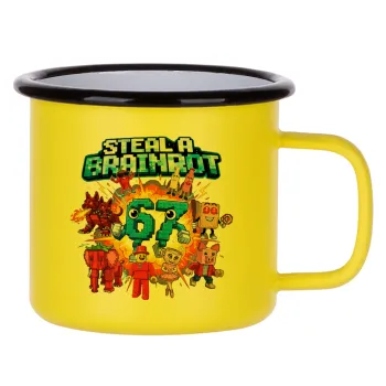 Steal a Brainrot 67 Roblox Style, Κούπα Μεταλλική εμαγιέ ΜΑΤ Κίτρινη 360ml