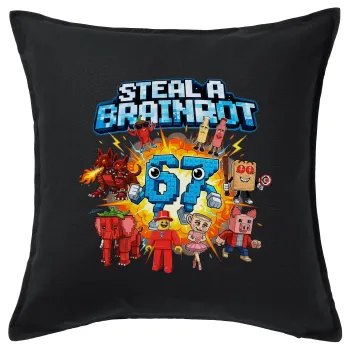 Steal a Brainrot 67 Roblox Style, Sofa cushion black 50x50cm includes filling
