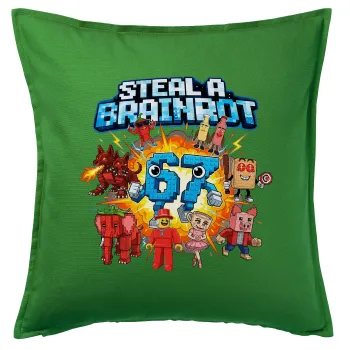 Steal a Brainrot 67 Roblox Style, Sofa cushion Green 50x50cm includes filling