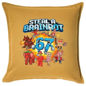 Steal a Brainrot 67 Roblox Style, Sofa cushion YELLOW 50x50cm includes filling