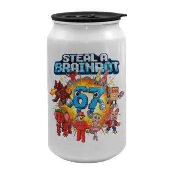 Steal a Brainrot 67 Roblox Style, Κούπα ταξιδιού μεταλλική με καπάκι (tin-can) 500ml