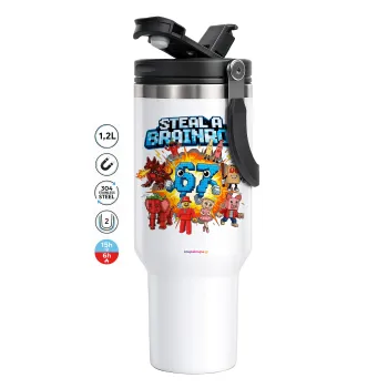 Steal a Brainrot 67 Roblox Style, Mega Stainless steel Tumbler with lid, double wall 1,2L