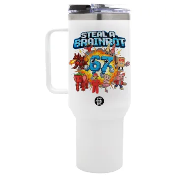Steal a Brainrot 67 Roblox Style, Mega Tumbler με καπάκι, διπλού τοιχώματος (θερμό) 1,2L