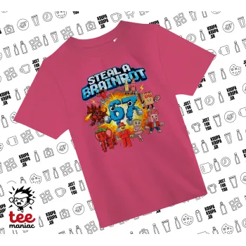 Steal a Brainrot 67 Roblox Style, ΡΟΖ παιδικό T-Shirt από 100% βαμβάκι, για κάθε μέρα. Vegan & OEKO-TEX πιστοποιημένο.