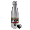 Metallic water bottle, stainless steel, 750ml