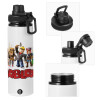 Metal water bottle with safety cap, aluminum 850ml