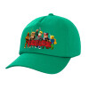 Adult Baseball Cap, 100% Cotton, Green (COTTON, ADULT, UNISEX, ONE SIZE)