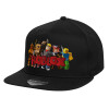 Καπέλο παιδικό Flat Snapback, Μαύρο (100% ΒΑΜΒΑΚΕΡΟ, ΠΑΙΔΙΚΟ, UNISEX, ONE SIZE)