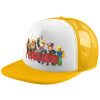 Adult Soft Trucker Hat with Yellow/White Mesh (POLYESTER, ADULT, UNISEX, ONE SIZE)