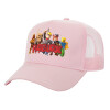 Adult Structured Trucker Hat, with Mesh, PINK (100% COTTON, ADULT, UNISEX, ONE SIZE)