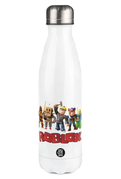 Roblox squad — Metal mug thermos White (Stainless steel), double wall, 500ml