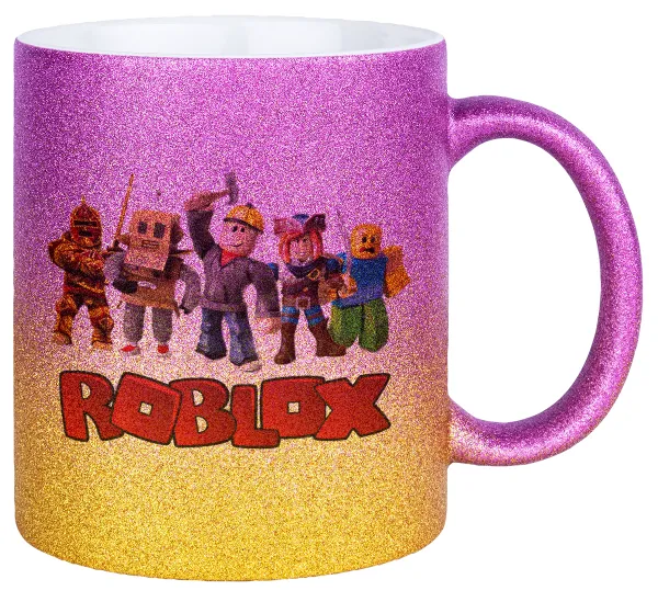 Roblox squad — Κούπα Χρυσή/Ροζ Glitter, κεραμική, 330ml