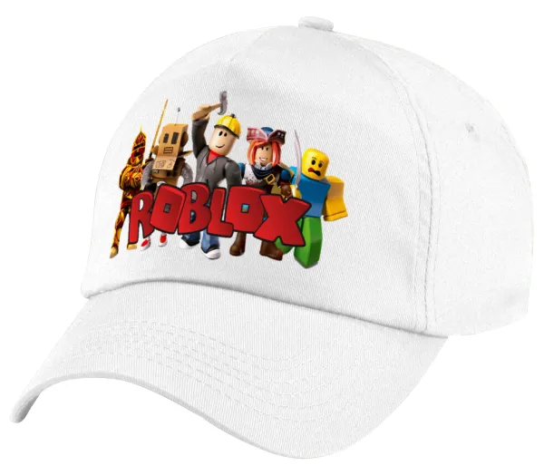 Roblox squad — Πεντάφυλλο καπέλο Λευκό, 100% Βαμβακερό (Twill), με ρύθμιση, unisex