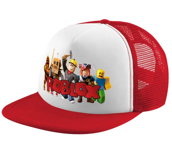 Roblox squad — Καπέλο παιδικό Soft Trucker με Δίχτυ ΚΟΚΚΙΝΟ/ΛΕΥΚΟ (POLYESTER, ΠΑΙΔΙΚΟ, ONE SIZE)