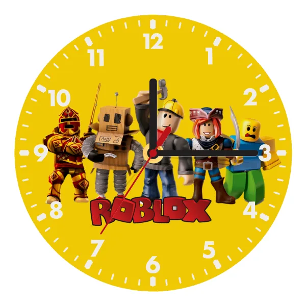 Roblox squad — Wooden wall clock (20cm)