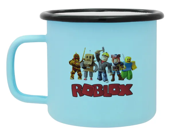 Roblox squad — Κούπα Μεταλλική εμαγιέ ΜΑΤ σιέλ 360ml
