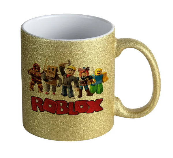 Roblox squad — Gold glitter mug that sparkles, ceramic, 330ml