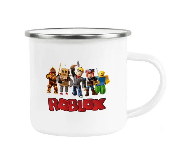 Roblox squad — Metallic enamel cup white 360ml
