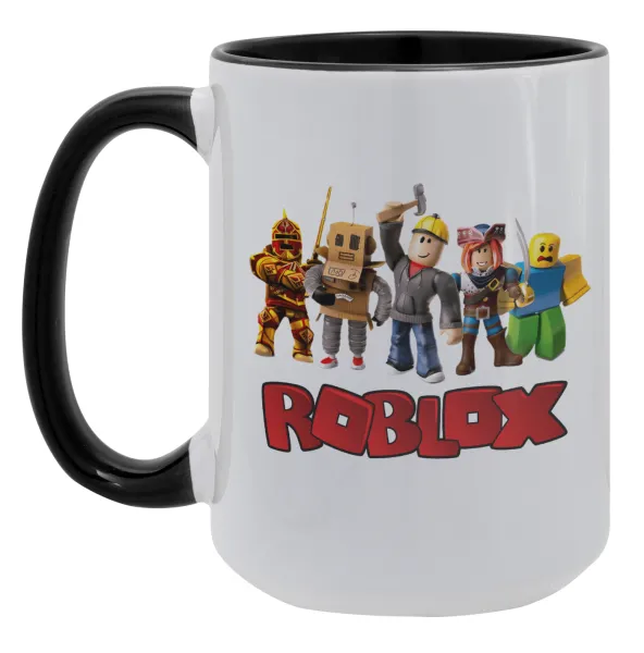 Roblox squad — Mega mug 15oz, black ceramic, 450ml