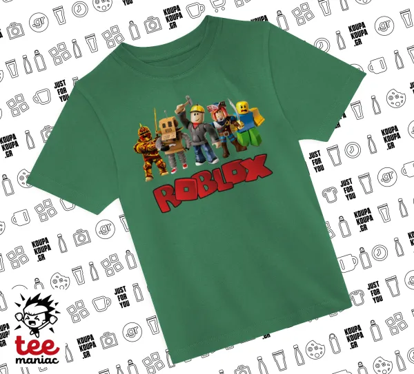 Roblox squad — GREEN childrens T-Shirt made of 100% cotton, for every day. Vegan & OEKO-TEX certified.