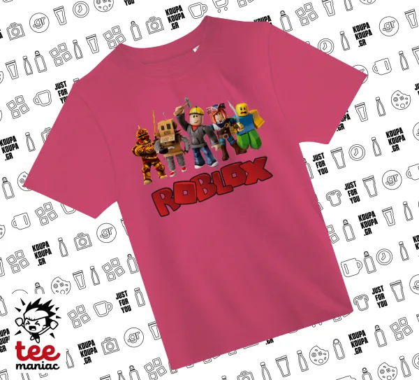 Roblox squad — PINK childrens T-Shirt made of 100% cotton, for every day. Vegan & OEKO-TEX certified.