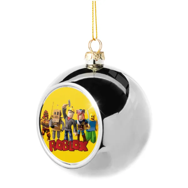 Roblox squad — Silver 8cm Christmas tree ball ornament