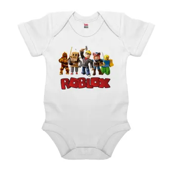 Roblox squad, Βρεφικό φορμάκι μωρού, 0-24 μηνών, ΛΕΥΚΟ, 100% Organic Cotton, κοντομάνικο