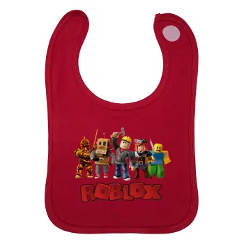 Roblox squad, Σαλιάρα με Σκρατς Κόκκινη 100% Organic Cotton (0-18 months)