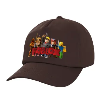 Roblox squad, Adult Baseball Cap, 100% Cotton, Chocolate (COTTON, ADULT, UNISEX, ONE SIZE)