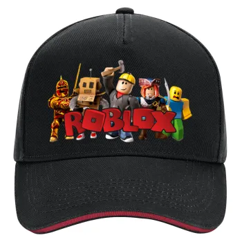 Roblox squad, DRILL Adult Ultimate Hat BLACK/RED, (100% COTTON, ADULT, UNISEX, ONE SIZE)