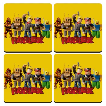 Roblox squad, ΣΕΤ 4 Σουβέρ ξύλινα τετράγωνα (9cm)