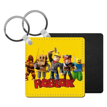 Roblox squad, Μπρελόκ Δερματίνη, τετράγωνο ΜΑΥΡΟ (5x5cm)