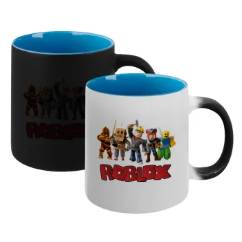 Roblox squad, Κούπα Μαγική εσωτερικό μπλε, κεραμική 330ml που αλλάζει χρώμα με το ζεστό ρόφημα