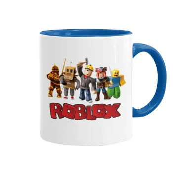 Roblox squad, Κούπα χρωματιστή μπλε, κεραμική, 330ml