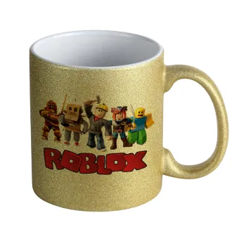 Roblox squad, Κούπα Χρυσή Glitter που γυαλίζει, κεραμική, 330ml