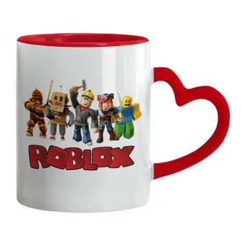 Roblox squad, Κούπα καρδιά χερούλι κόκκινη, κεραμική, 330ml
