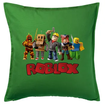 Roblox squad, Μαξιλάρι καναπέ Πράσινο 100% βαμβάκι, περιέχεται το γέμισμα (50x50cm)